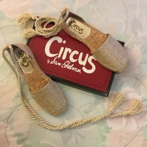 Circus by Sam Edelman Beige Espadrille Lace-Up Flats